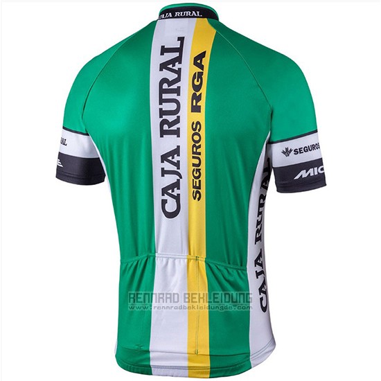 2018 Fahrradbekleidung Caja Rural Grun Trikot Kurzarm und Tragerhose